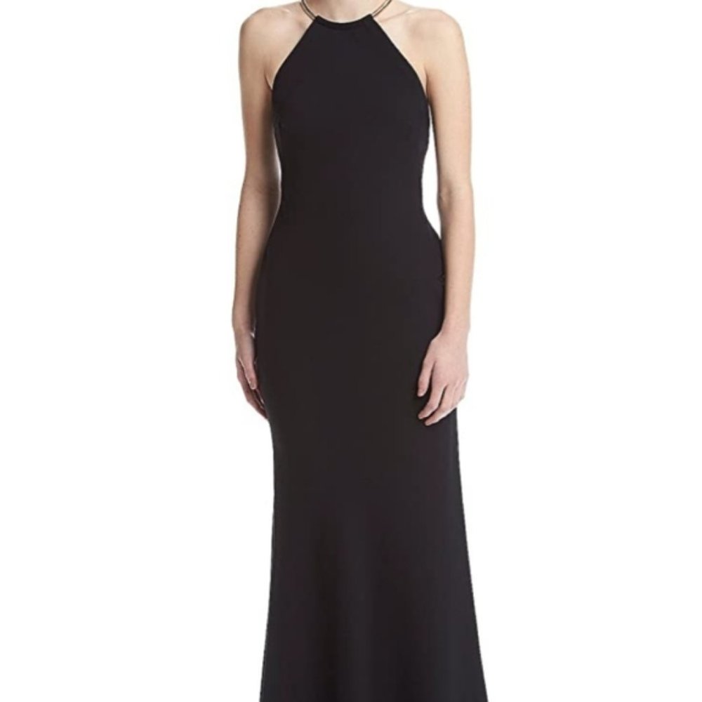 Xscape black evening gown, size 6